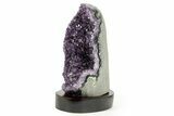 Deep Purple Amethyst Geode With Wood Base - Uruguay #368337-2